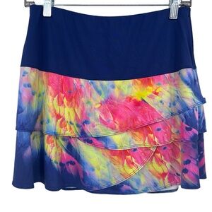 Lucky in Love Colorblock Multicolor Tiered Tennis Skort Size Medium (8-10)